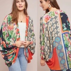 Anthropologie Dylan Floral Cocoon Kimono, One Size,